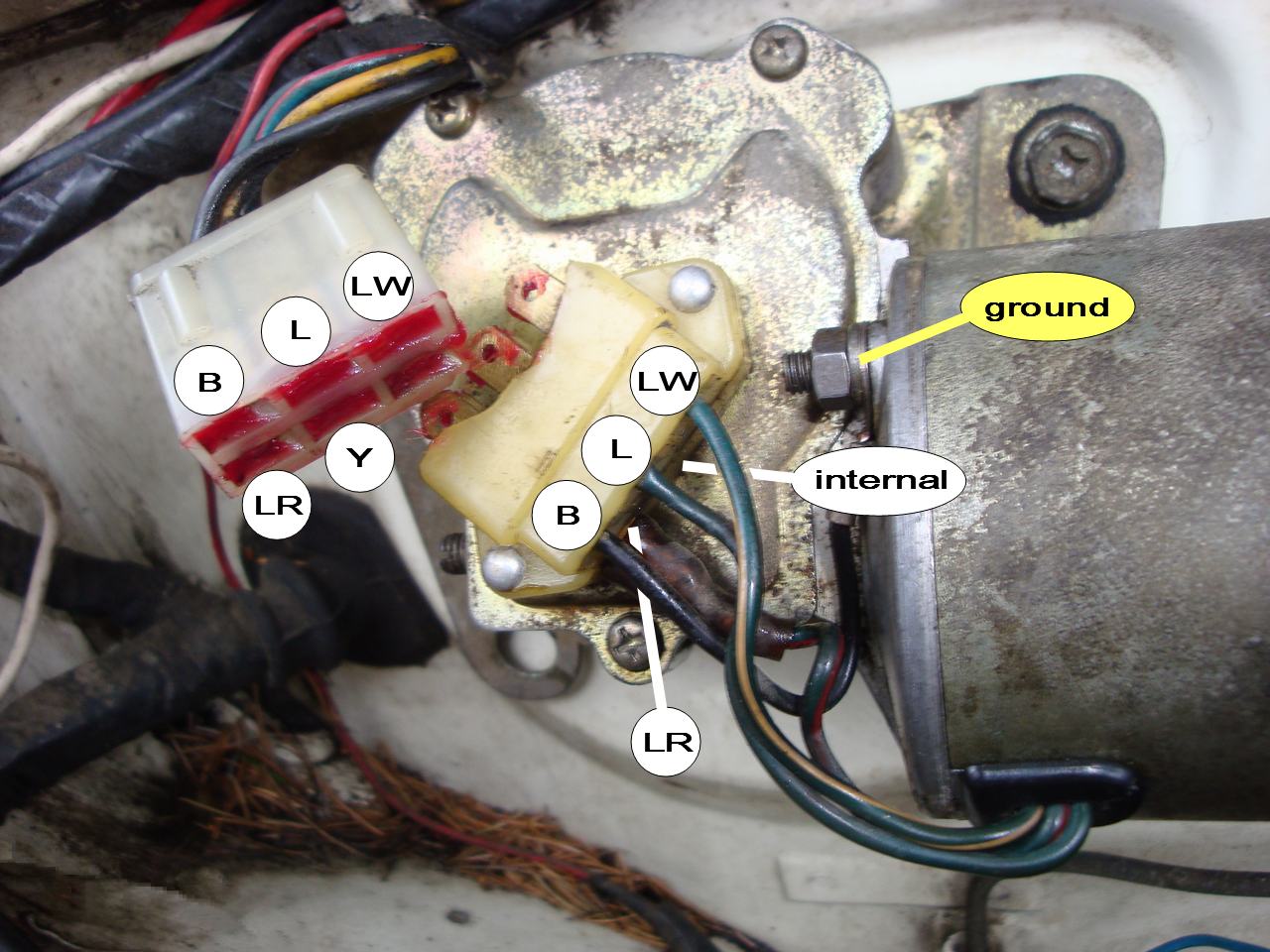 wiper motor wiring : Datsun 1200 Club