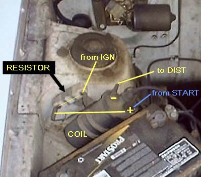 Ignition Coil Ballast Resistor Wiring Diagram from datsun1200.com