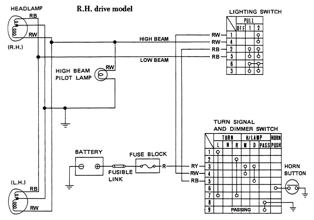 Tech Wiki Headlight Wiring Datsun 1200 Club