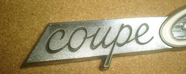 "coupe" rear side (quarter) panel badge
