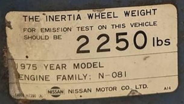 1975 INERTIA WEIGHT