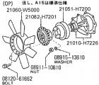 B310 air conditioning water pump, fan & pulley