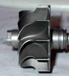 TURBINE WHEEL SHOWING BLADE CONFIGURAION